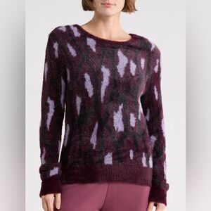 Tahari Bateau Neck Jacquard Sweater